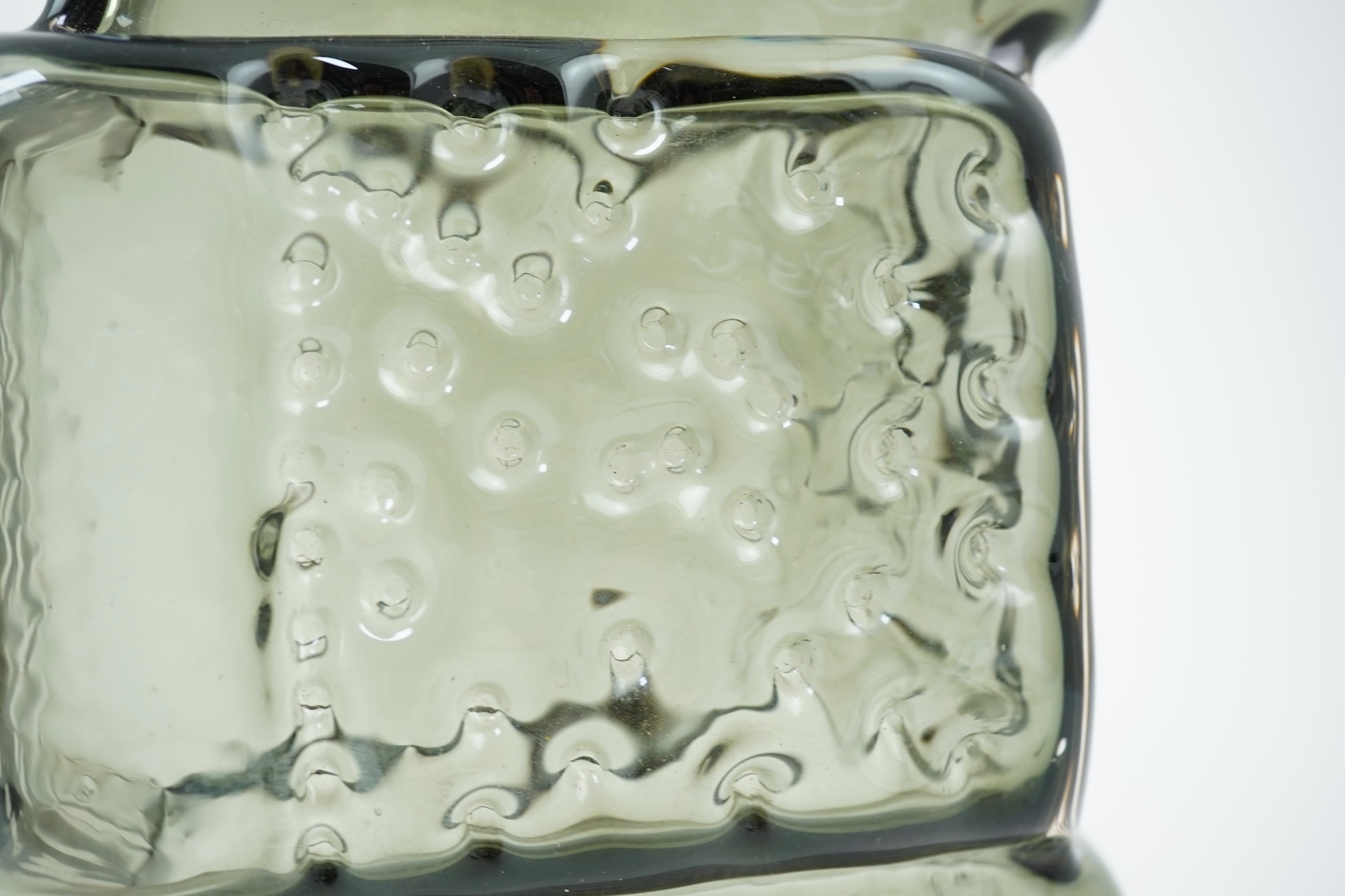 Whitefriars: A Textured range 'Drunken Bricklayer' vase designed by Geoffrey Baxter